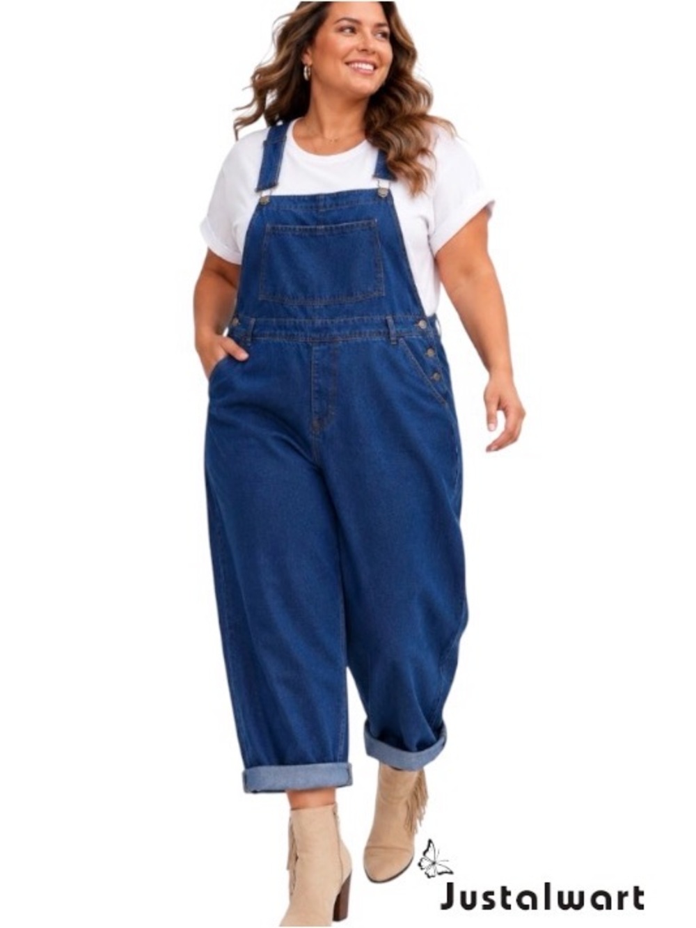 XXXL Wonen’s Classic Blue Denim Overalls - Straight Leg